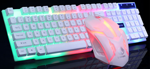 lighted keyboard and mouse